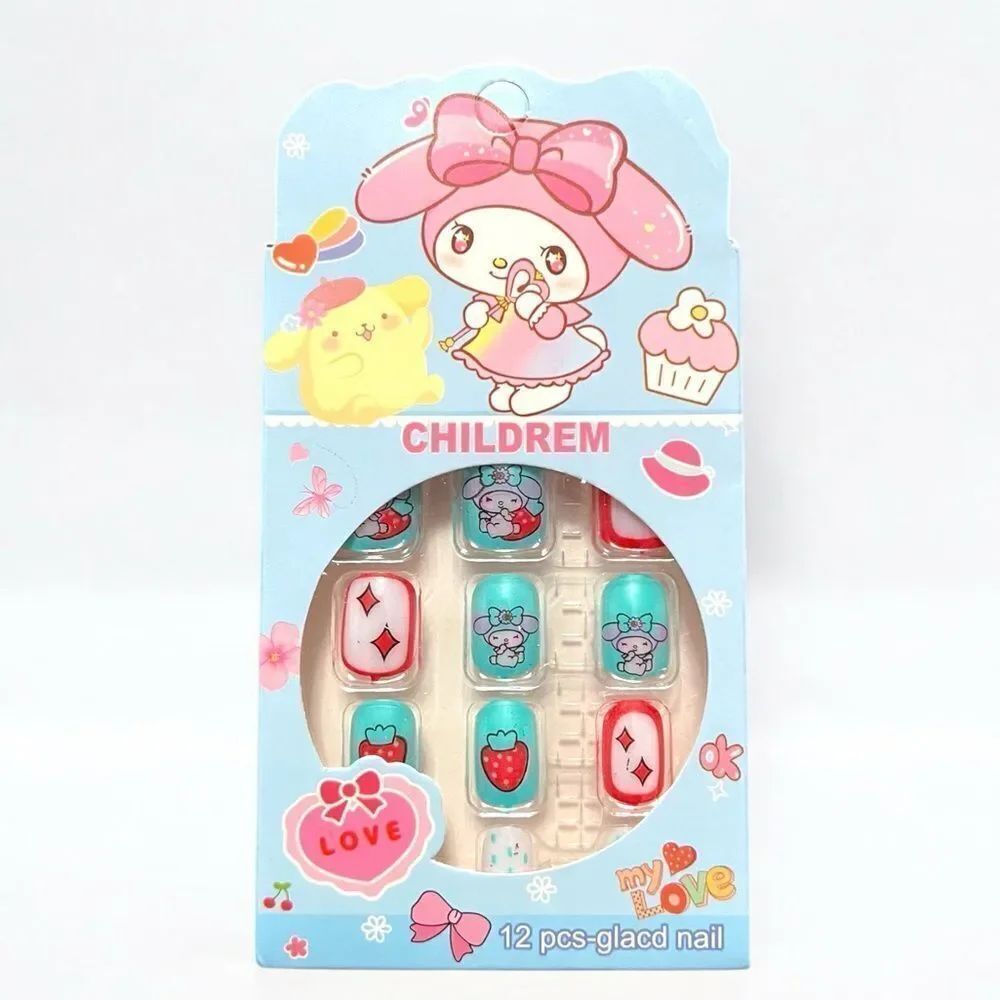 Hello Kitty Strawberry Press On Nails For Kids